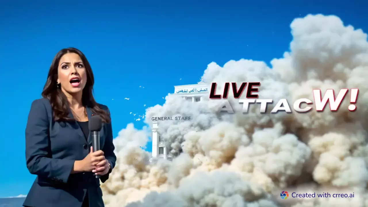 "Live News Chaos: Syrian General Staff Building Hit by Sudden Explosion"