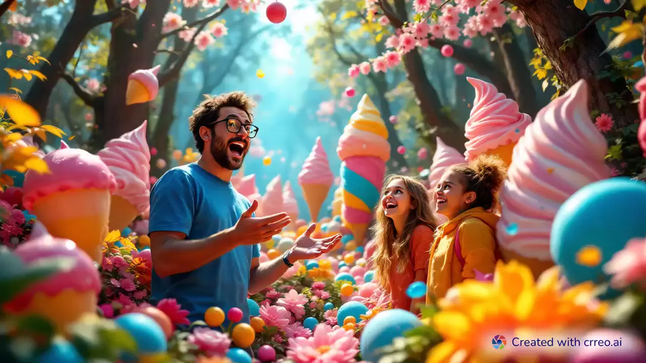 "Epic Candy Forest Adventure: From Sweet Treats to Ice Cream Dreams!"