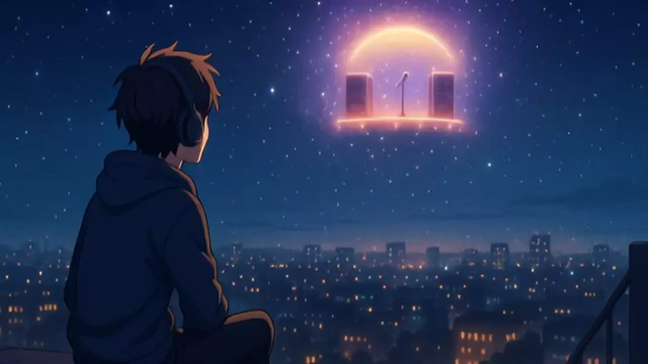 Starlit Soundscape: A Rooftop Reverie