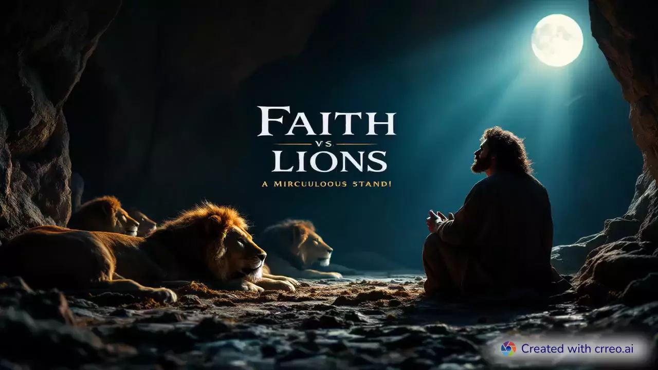 "David's Unwavering Faith: Surviving the Lion's Den Against All Odds 🦁🙏"