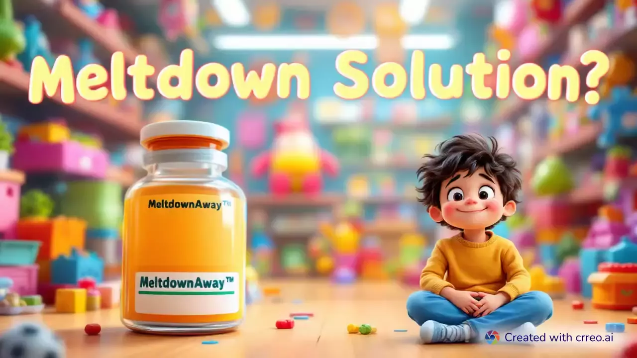 "MeltdownAway™: The Hilarious 'Solution' to Kids' Public Tantrums!"