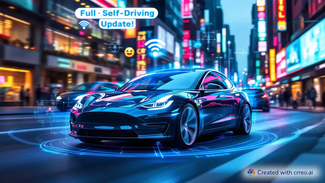 "Tesla's New Self-Driving Update: Navigate, Park & Cruise with Ease! 🚗✨"