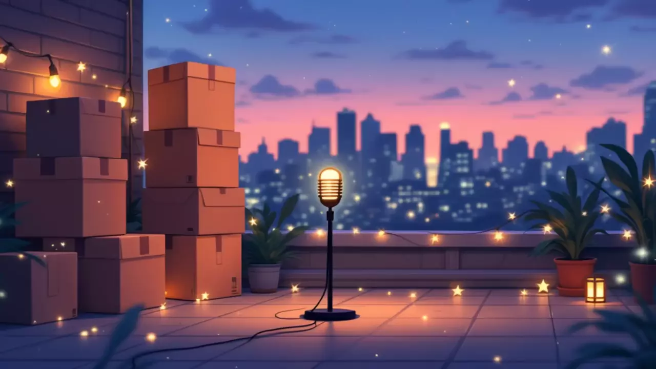 Starlit Soundscape: A Rooftop Reverie