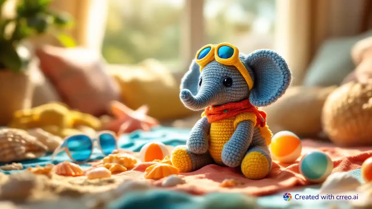 "Bring Summer Home: Meet the Handmade Beach Time Scuba Elephant!"