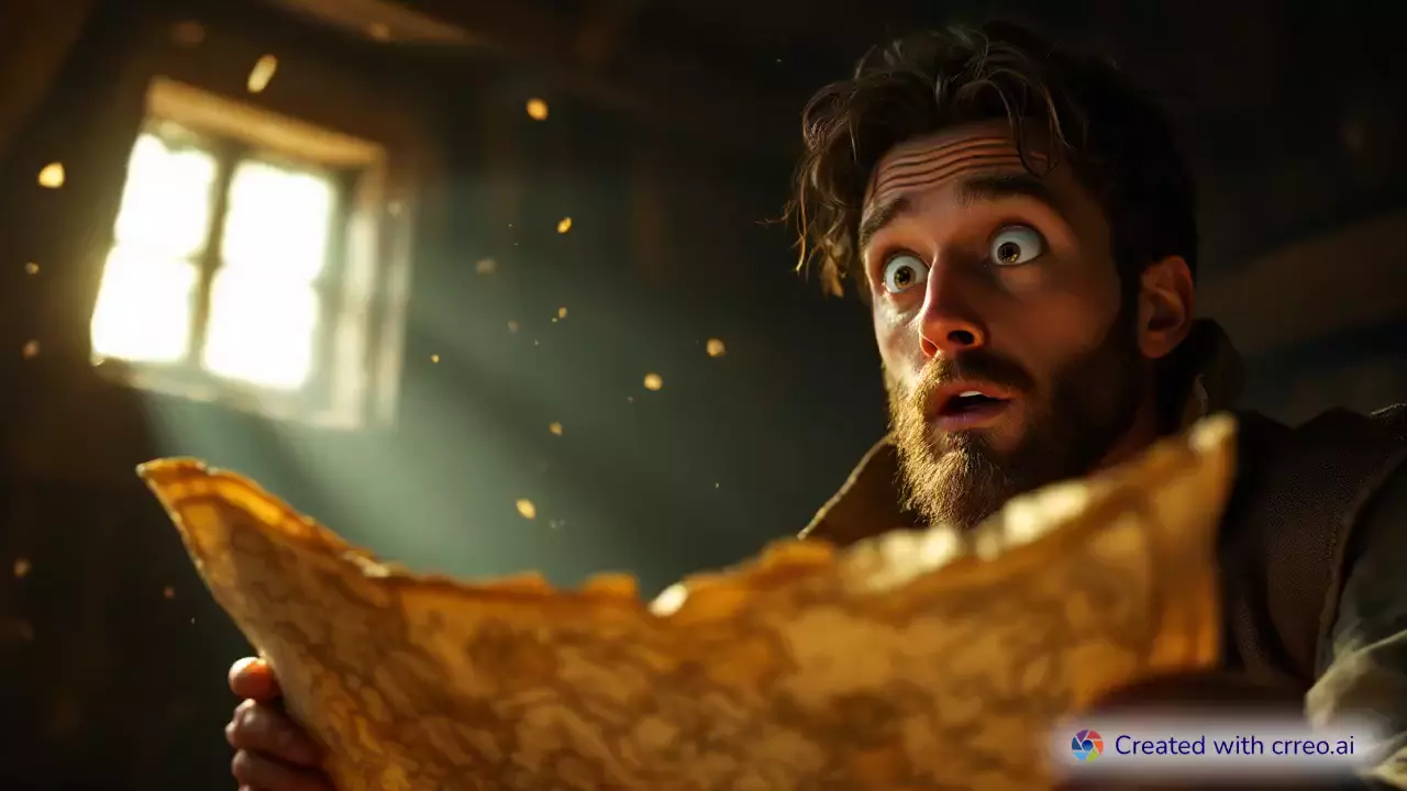 "Unlocking Secrets: Sam's Adventure with a Mysterious Attic Box and Ancient Map"