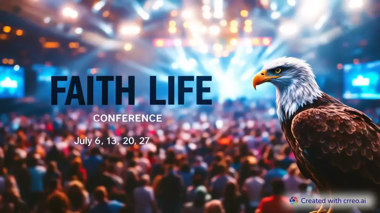 "Faith Life Conference 2023: Soar to New Heights Every Sunday in July!"