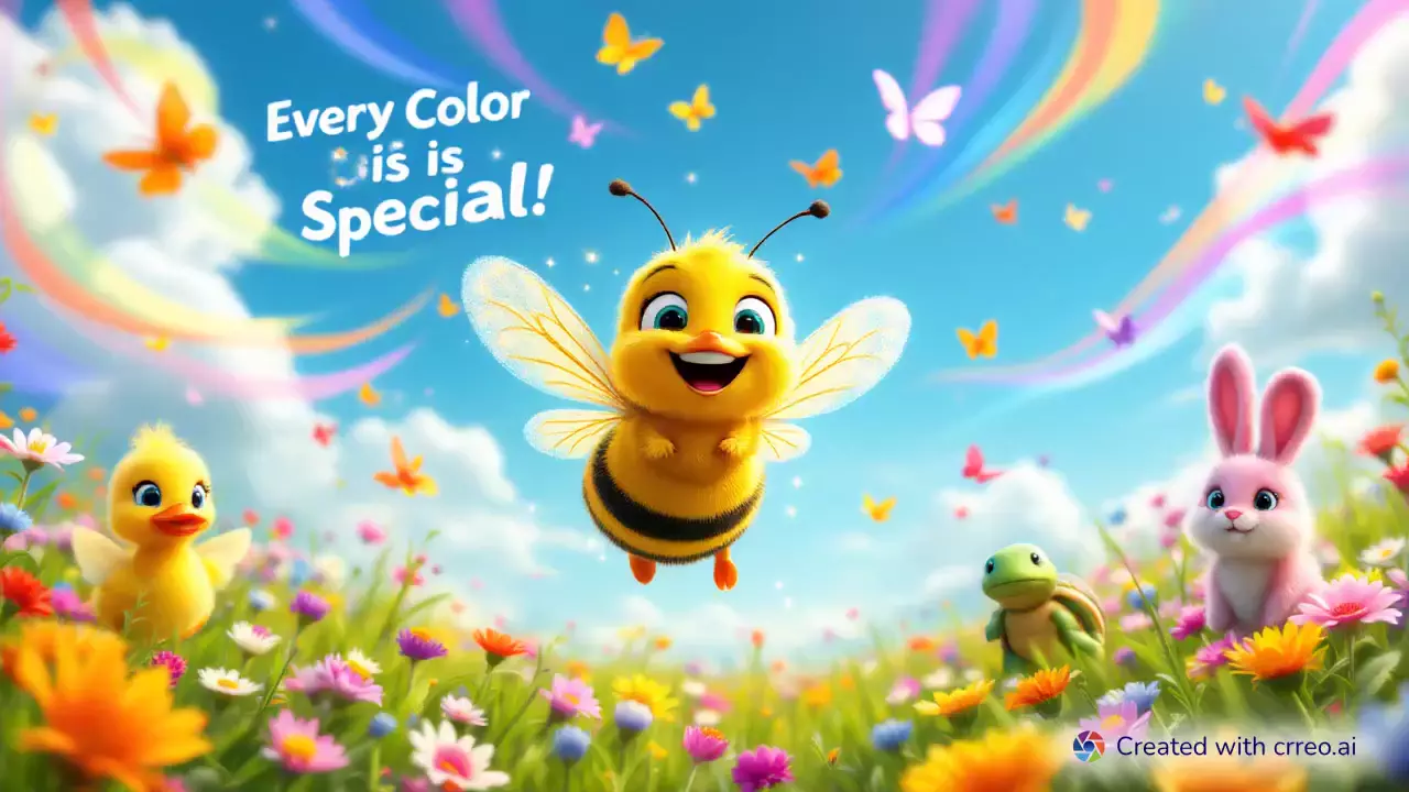 "Benny the Bumblebee's Colorful Adventure: A Tale of Friendship and Wonder 🌈"