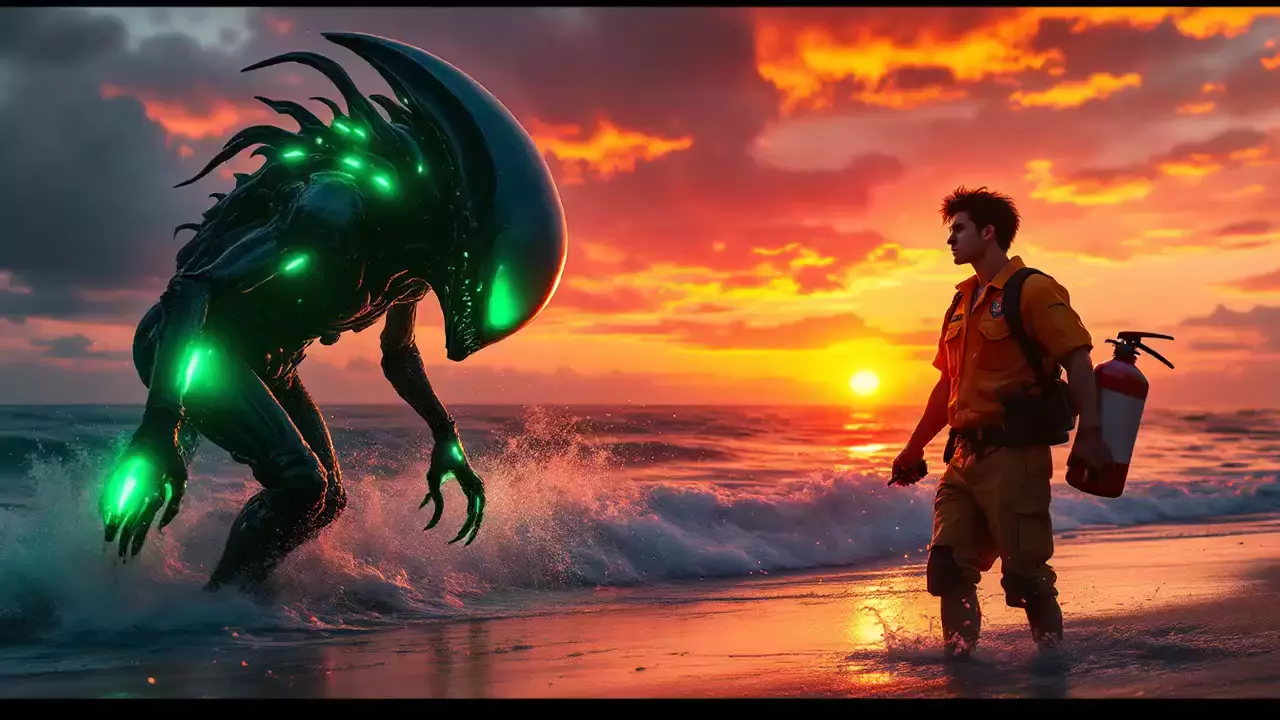 "Alien Invasion at the Beach: A Battle for Survival | Sci-Fi Short Film"