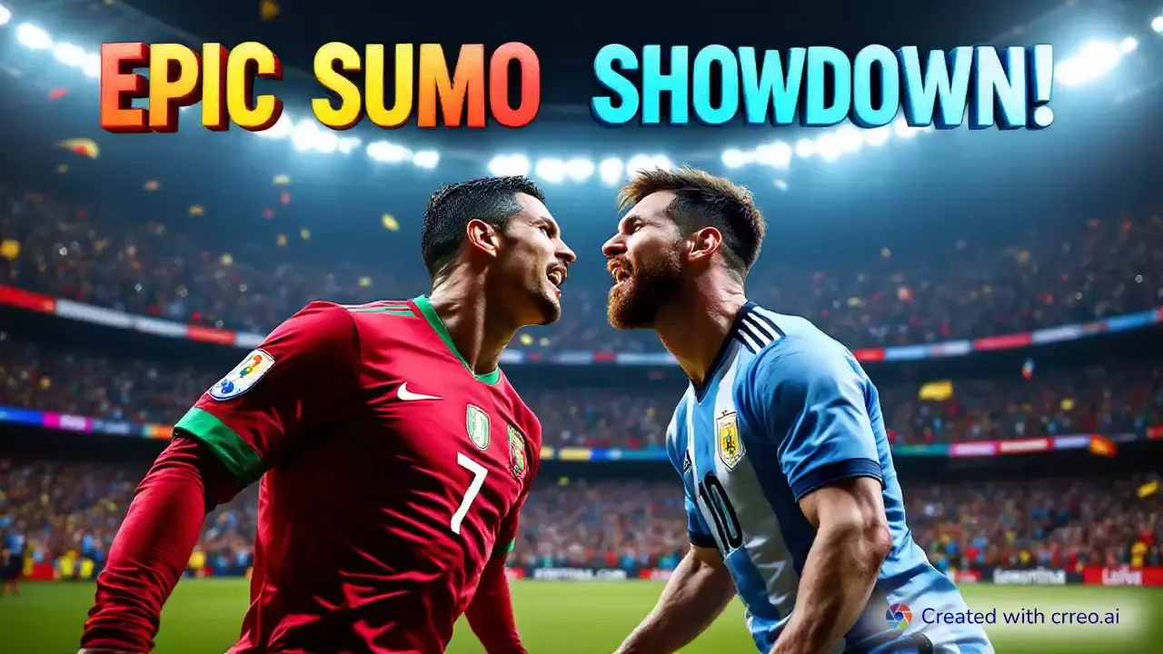 "Epic Sumo Showdown: Ronaldo vs Messi in a Hilarious Battle!"