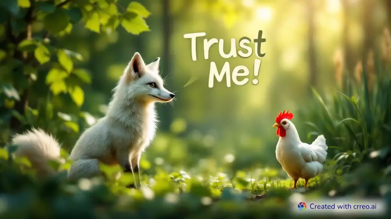 "The Cunning Fox and the Naive Chicken: A Tale of Deception and Trust"