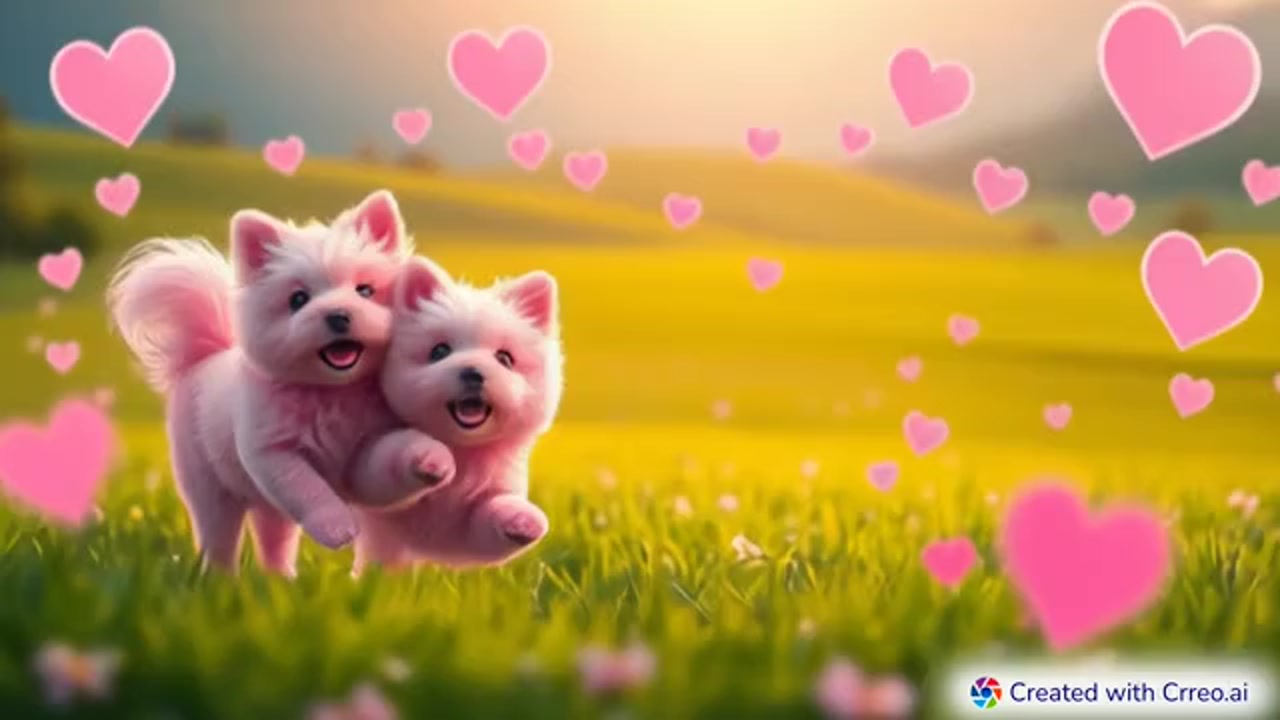 Whimsical Hearts and Pink Tails