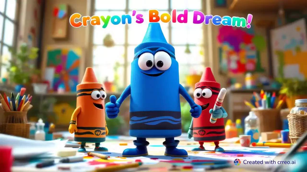 "Blueberry's Bold Journey: From Crayon to Marker in a Colorful Adventure!"