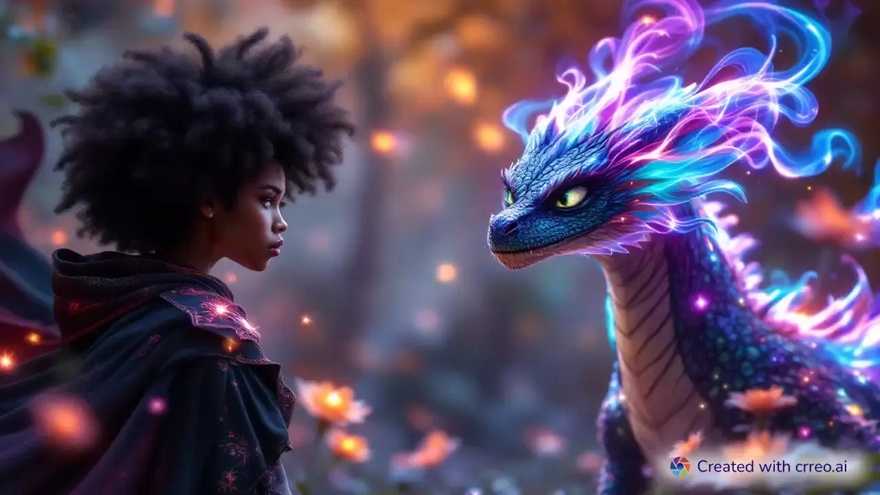 "Cosmic Confrontation: Kree & Asiat's Magical Showdown in the Enchanted Forest"