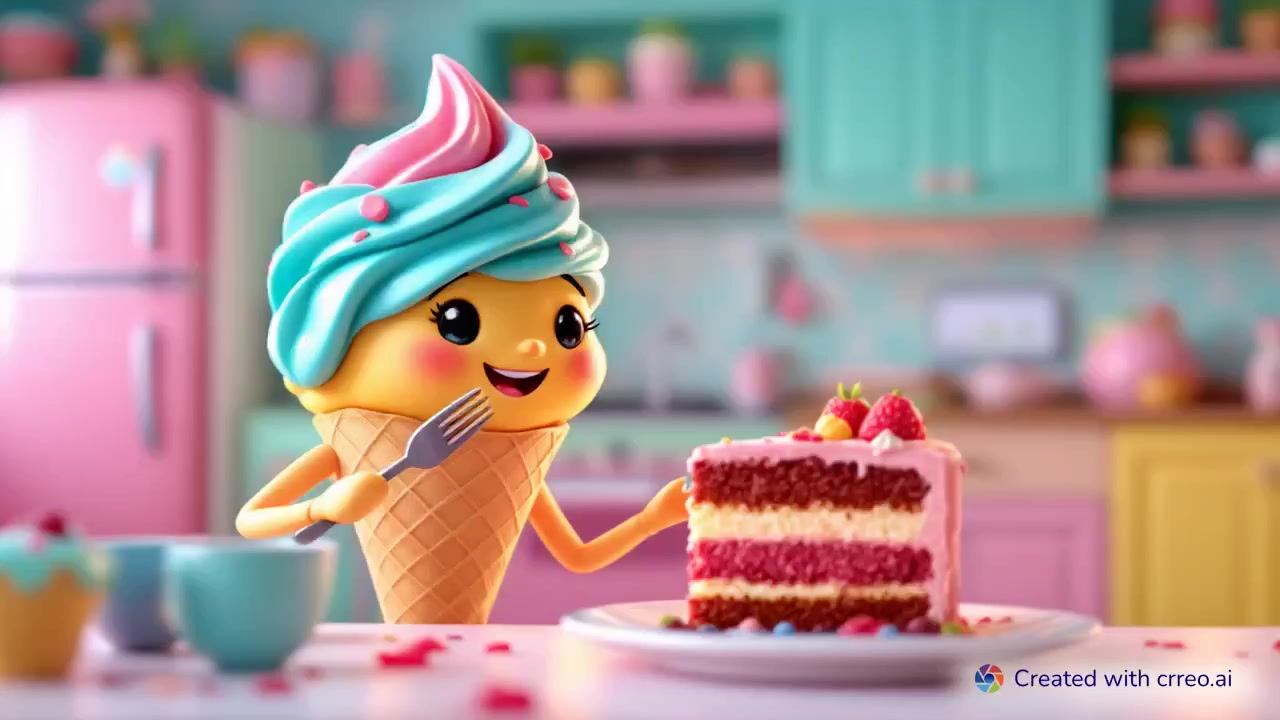 "When Ice Cream Eats Cake: A Whimsical Kitchen Adventure!"