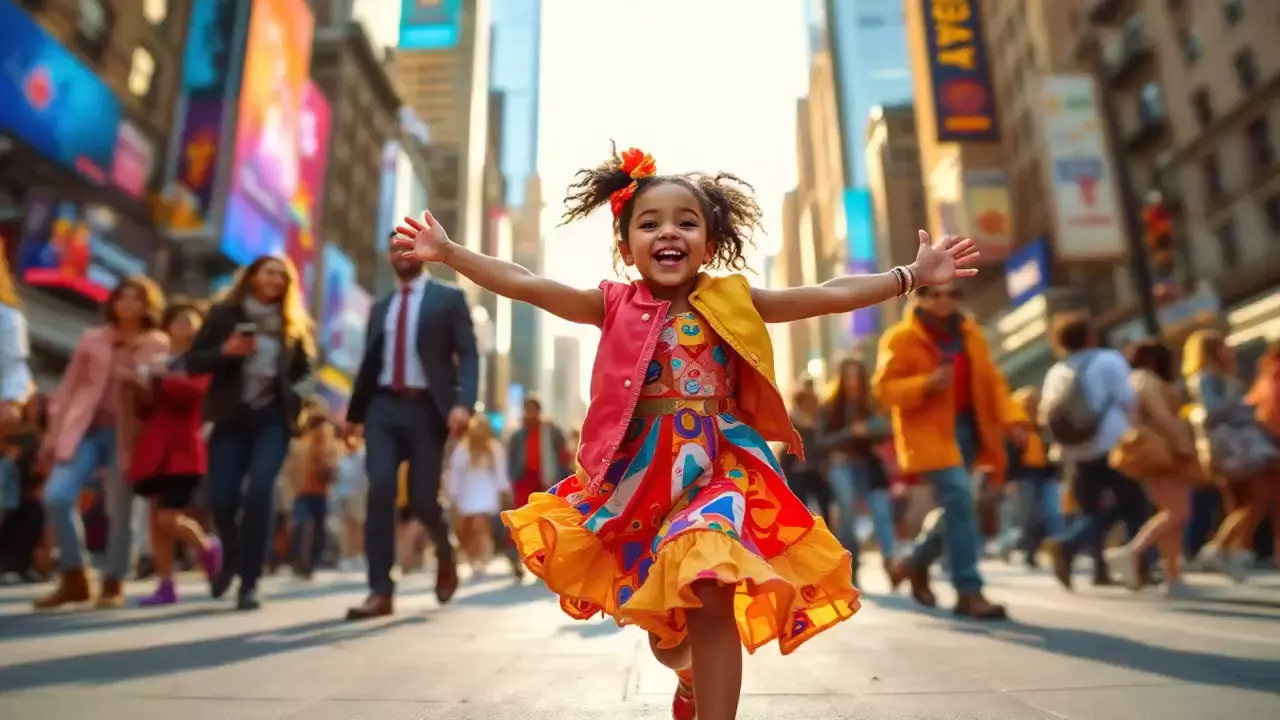 "Spontaneous Dance Party: A Little Girl's Joy Transforms NYC Streets"