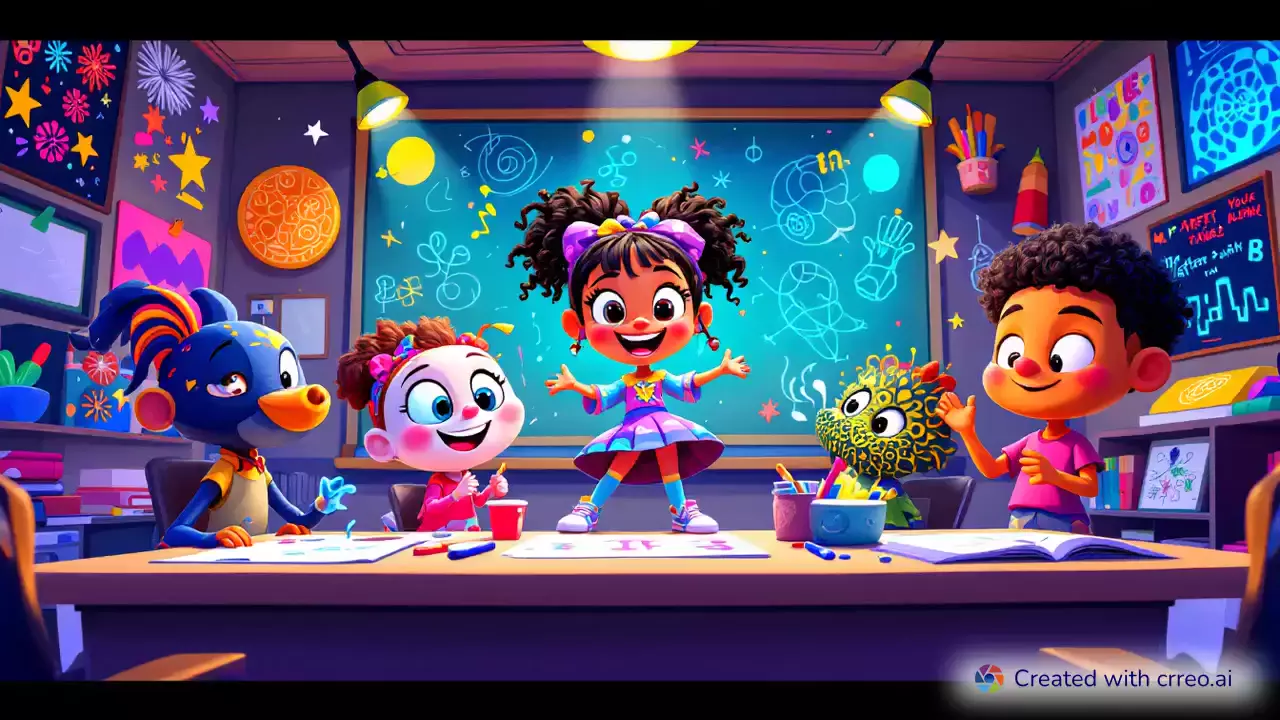 "Join the Pattern Academy: Dance, Draw, and Learn with Eraser Ella & the Doodle Squad!"