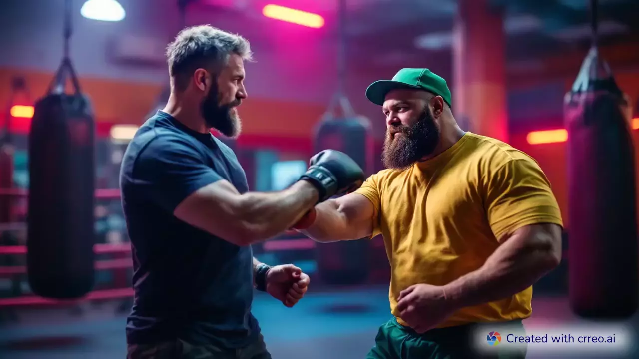 "Mastering Boxing Basics: Husky Jar's Journey to Perfect Punches with Coach's Guidance"