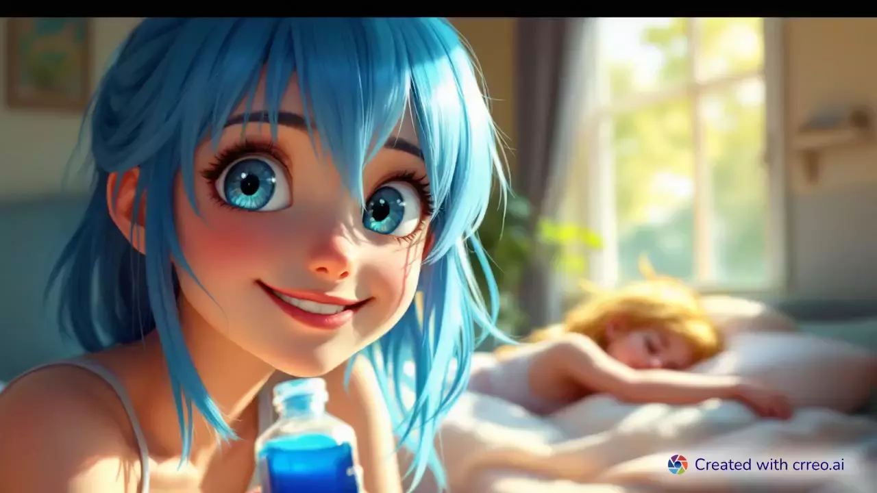 "Prank Gone Blue: Kaia's Mischievous Morning Surprise for Airi!"