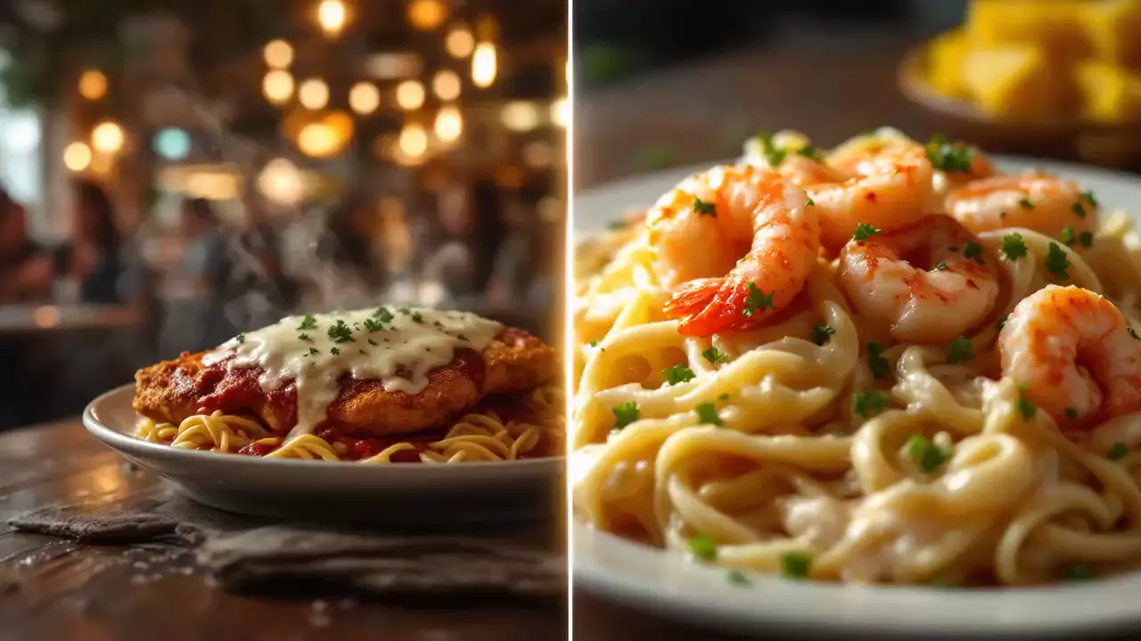 "Chicken Parm vs. Shrimp Alfredo: Dominick's Delicious Showdown 🍝🍤"