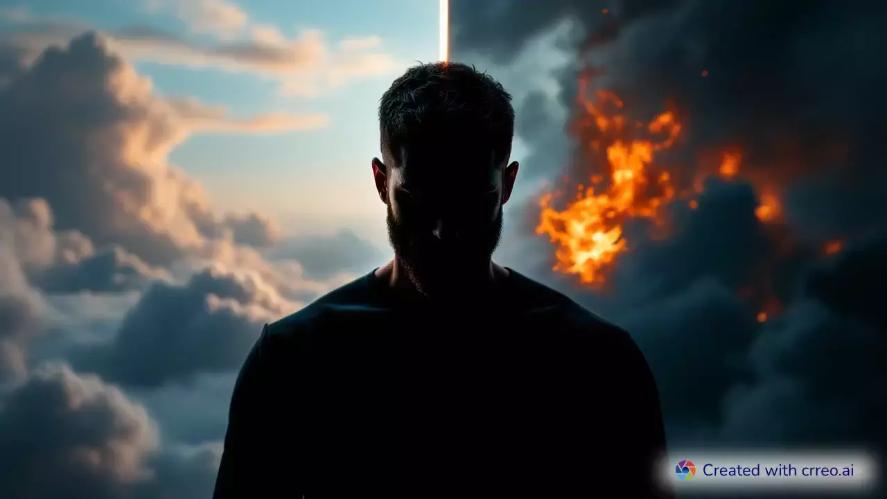 "Angel vs. Devil: The Eternal Battle of Light and Shadow Within"