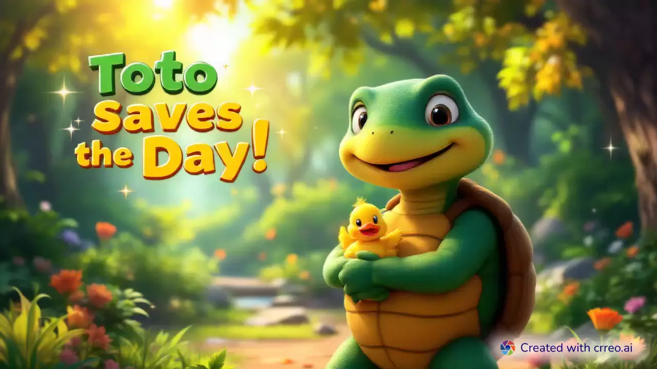 "Toto the Turtle's Heroic Rescue: Slow and Steady Saves the Day! 🐢✨"