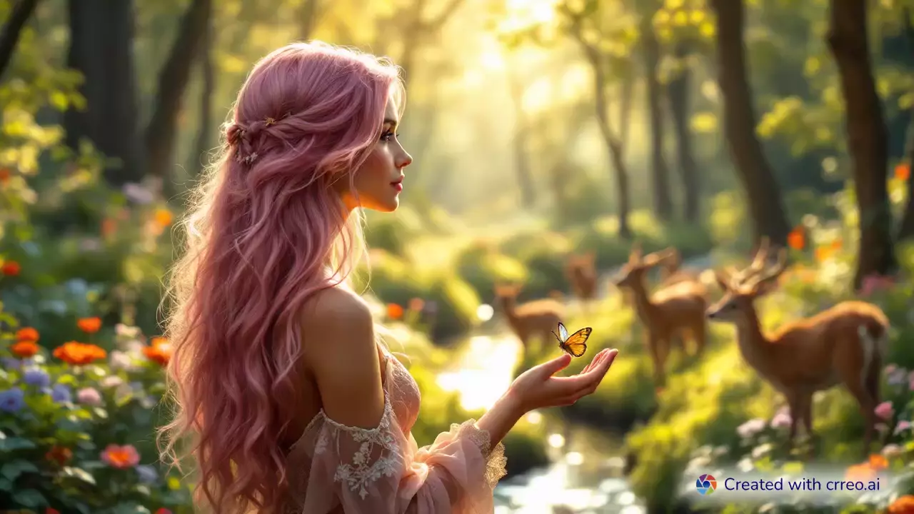 "Journey Through the Enchanted Forest: Lila's Serene Adventure"